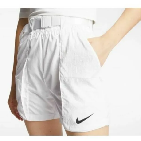 Nike • White Women's Swoosh Woven Sport Shorts - Image 4