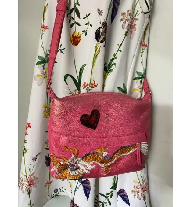 Kate Spade Pink Leather Crossbody With Customized - Image 11