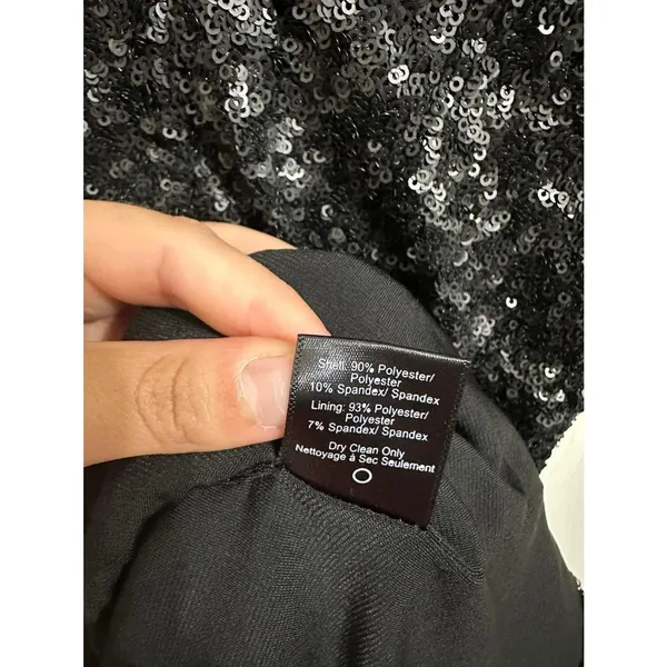 Dress the Population Sequin Mini fit flare‎ black Dress Size XS - Image 4