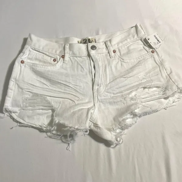 Free People Loving Good Vibrations Cutoff Shorts White 24 NWT - Image 4