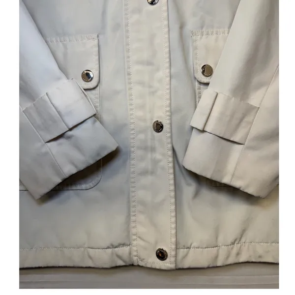 Kate Spade New York Hooded Barn Rain Jacket Cream Ivory Luxury Girly Small‎ - Image 7