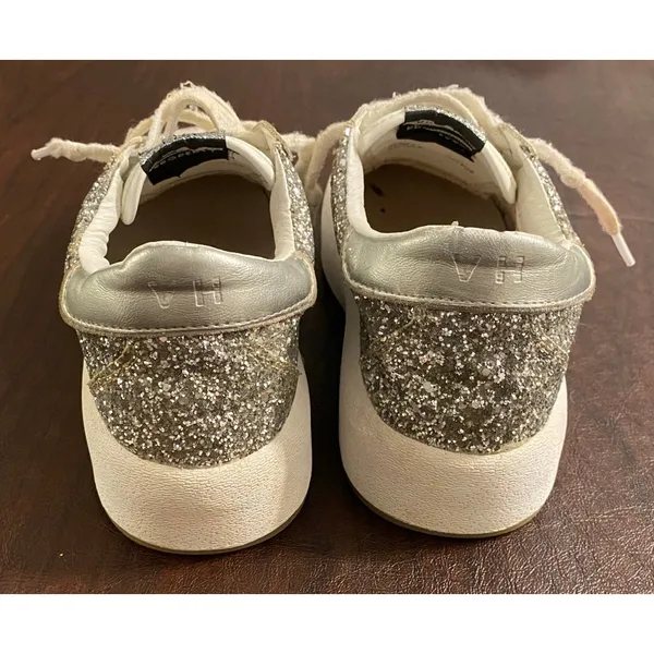 Vintage Havana Ream Sneakers White Glitter Pink Star Platform‎ Distressed 8.5 9 - Image 3