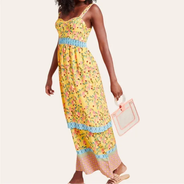 NWT Anthropologie Farm Rio Anjou Maxi Dress Size 2 Petite Retail $240.00 - Image 2