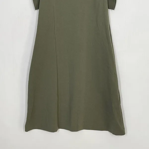 COS Sheath Dress Women's Size XS‎ Green Ruffle Trim Crew Neck Casual Dress - Image 4