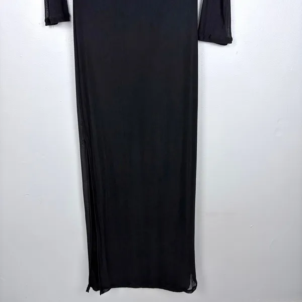 Motel Rocks Terika Bardot Dress Black Mesh Long Sleeve Maxi Evening Chic Large - Image 11