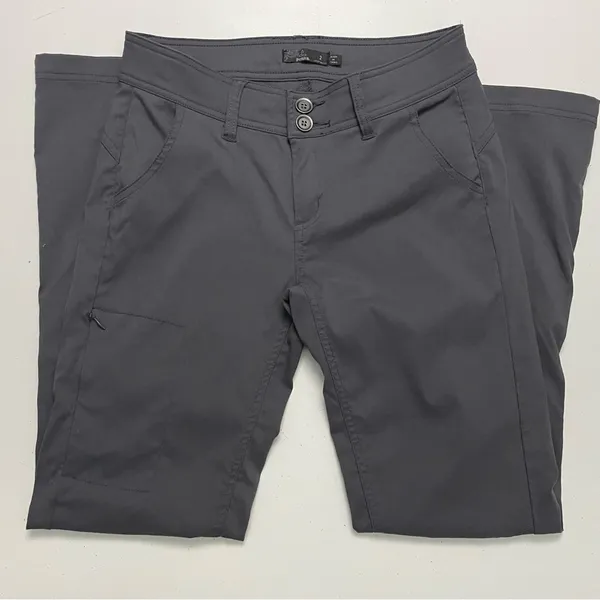 prAna Halle Pant Cargo Convertible Roll Up Stretch Zion Travel Hiking Grey Coal - Image 2