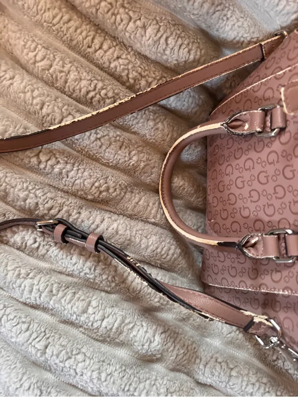 Guess Pink Monogram Mini Satchel Crossbody Purse - Image 11