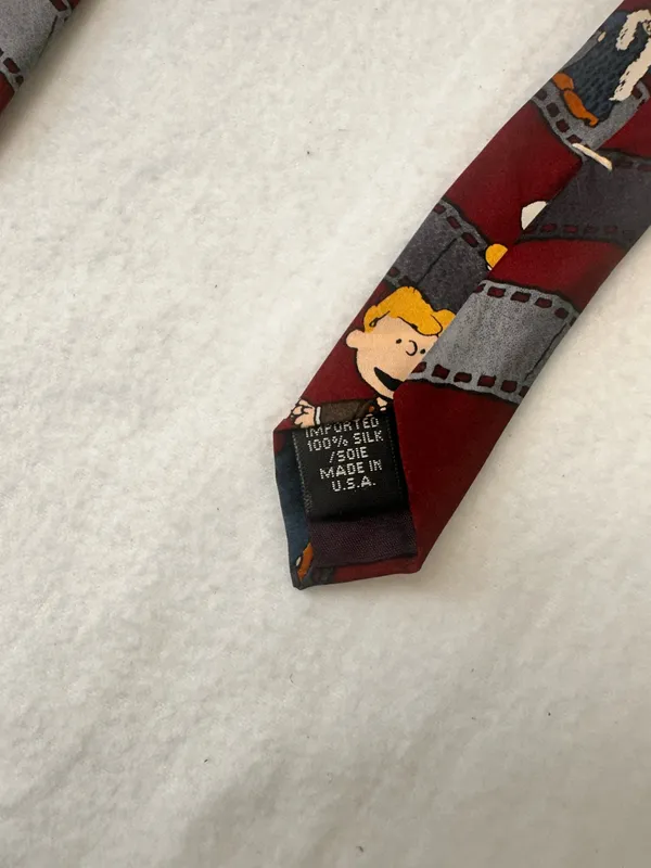 Peanuts Comic Vintage Silk Tie Unisex Snoopy Hollywood Salute Charlie Movie - Image 8