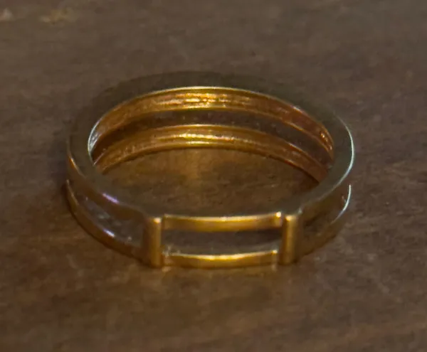 Vintage NV Signed Paved Crystal Band Ring Gold - Image 7