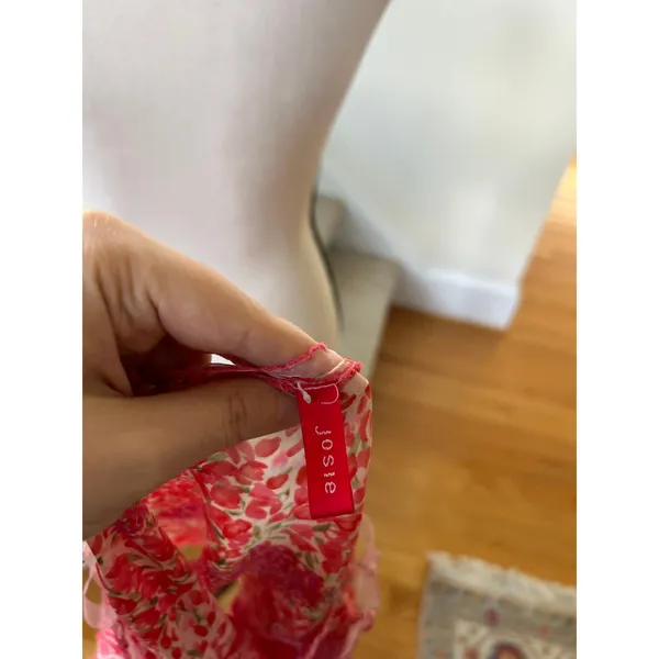 Josie Natori Pink & Red Ditzy Floral Lace Trim Cami Tank Lingerie Top - Image 5