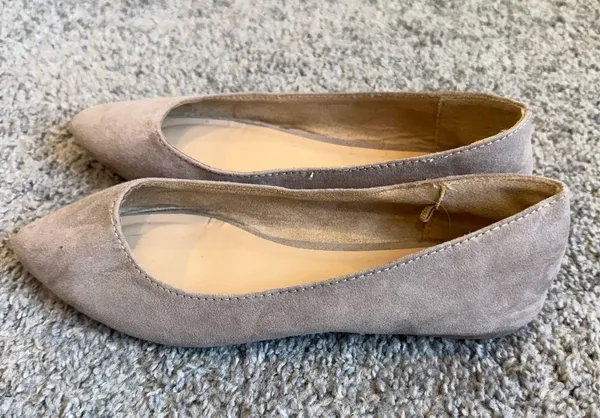 Old Navy Taupe Suede-Look Pointed Toe Flats - Image 3