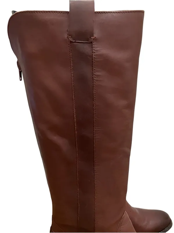 Arturo Chiang Leather Knee High Block Heel Riding Boots Brown Women’s Size 7.5 - Image 3