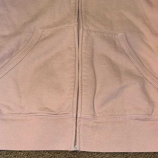 Juicy Couture Women’s Pink Hooded Zip Up Sweatshirt Size Large - Image 4