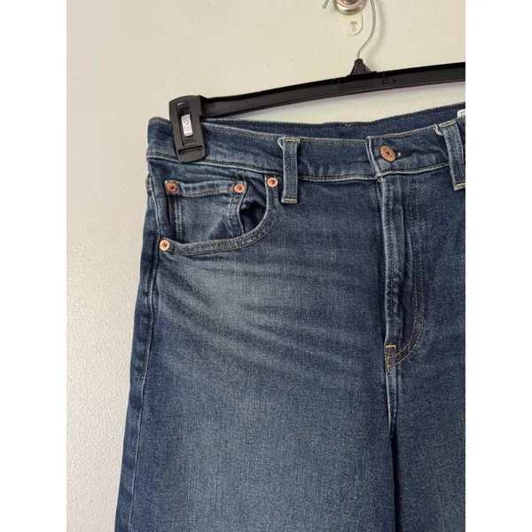 GAP High Stride Wide Leg Jeans Womens Size 28 Blue - Image 3