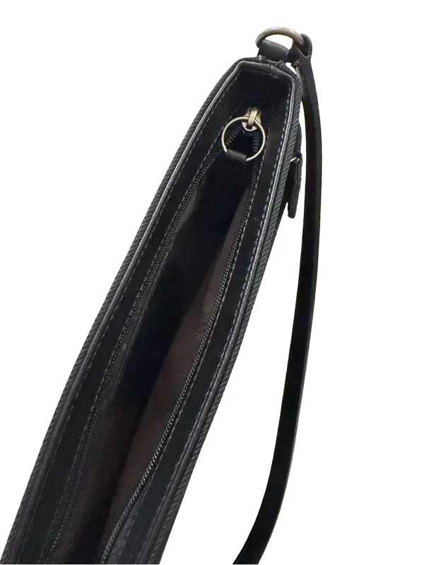 Coach Mercer Demi Black Canvas Leather Trim Demi Shoulder Bag Gunmetal Women's - Image 13