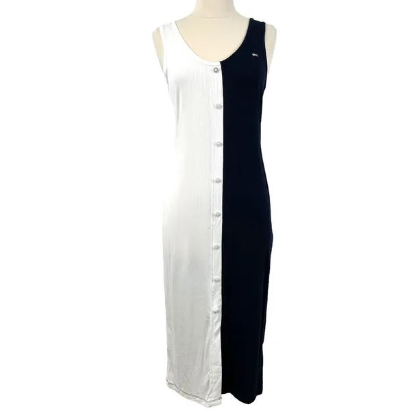 Tommy Jeans Tank Dress Womens Size Small‎ Ribbed Colorblock Preppy Coastal - Image 3