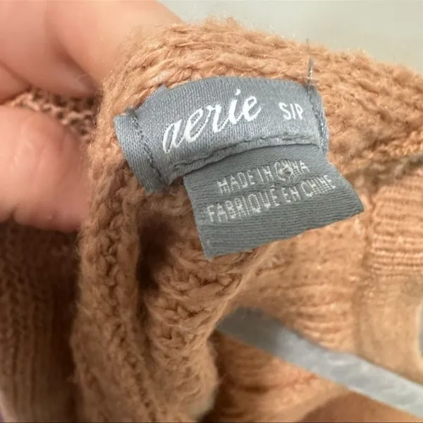 Aerie Tie-Back Oversized Sweater - Size Small - Beige/Peach - Image 3
