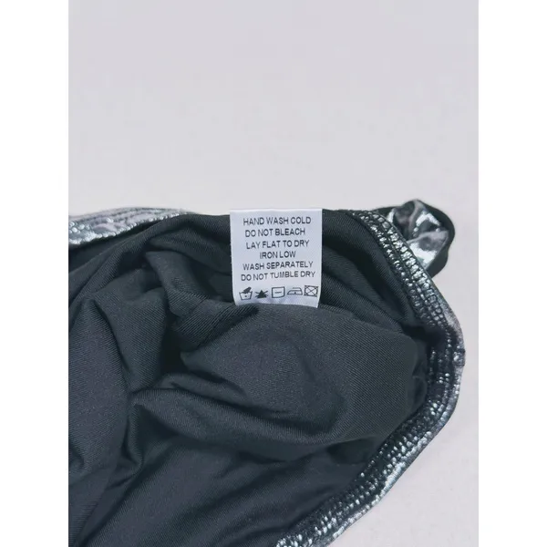 Superdown Nadia Metallic Bodysuit Size S Silver Festival Rave Club Disco Party - Image 11