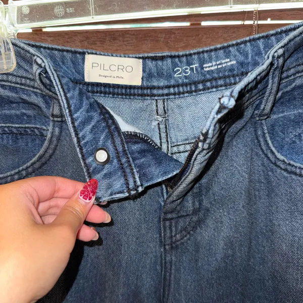 NWT $158 Anthropologie x Pilcro Dark Blue High-Rise Balloon Jeans 23 TALL - Image 7