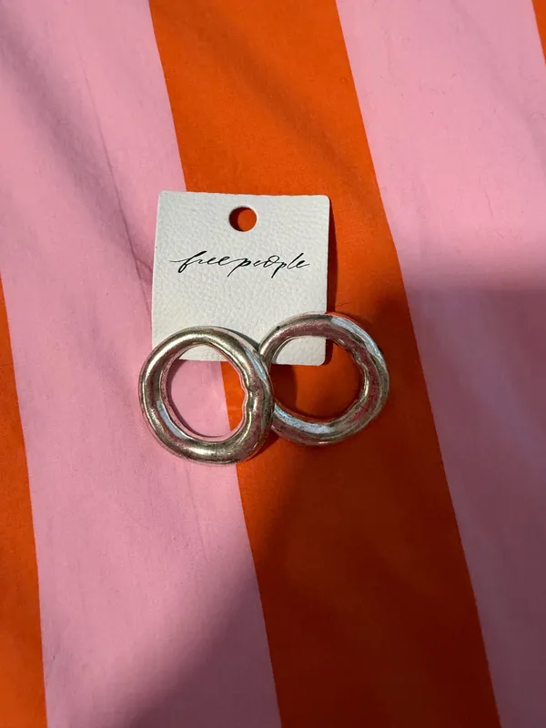 Free People Earrings Hoop Silver - Image 2