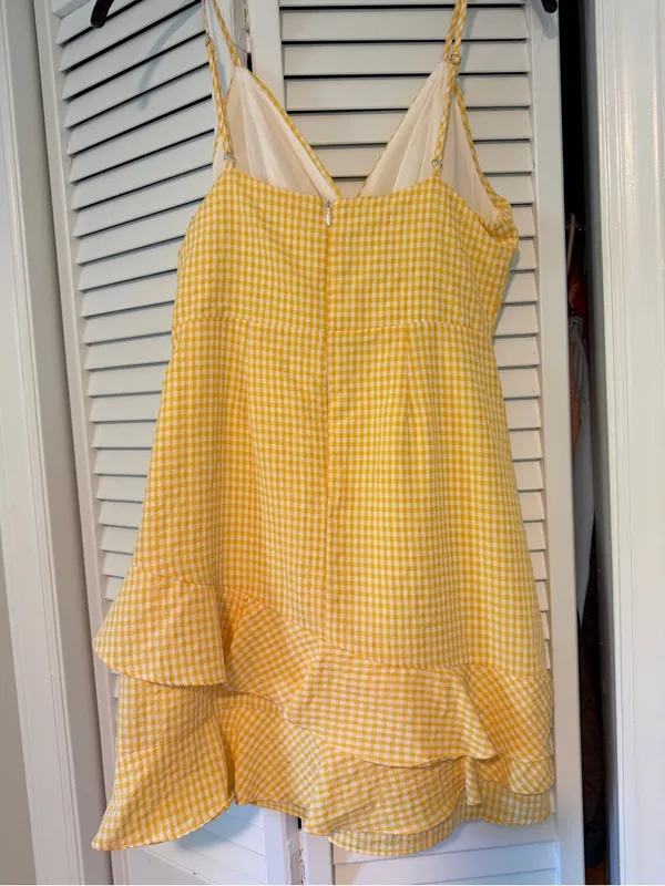 Altar'd State Yellow Gingham Ruffle Sundress - Image 2