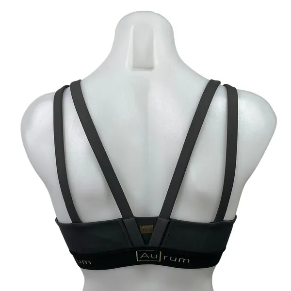 Aurum Women's Black Strappy Yoga Athletic Work Out Sports Bra Crop Tank Top XXS - Image 3
