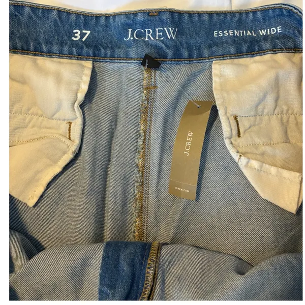 NWT J.Crew Essential‎ Wide Leg Crop Jeans Light Wash Denim Casual Boho Size 37 - Image 3
