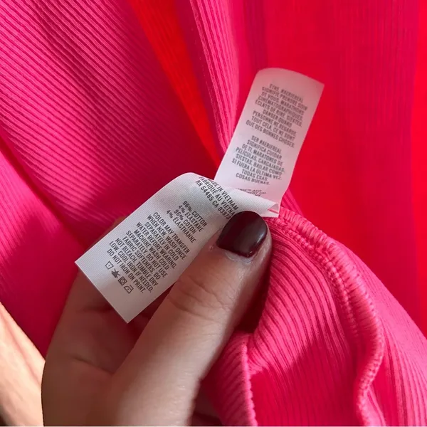 Aerie Ribbed Corset Bodycon Mini Dress‎ in Hot Pink Neon Size M - Image 7