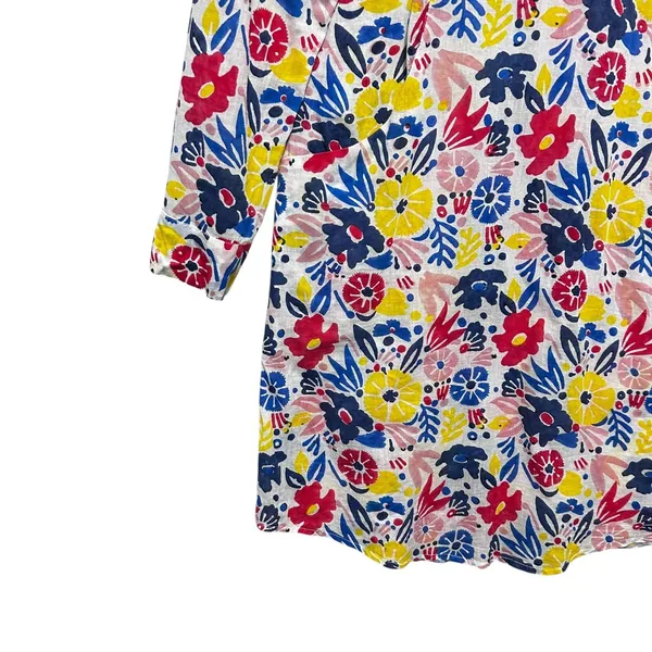 Roller Rabbit XS Floral Shirt Dress Cotton Folk‎ Art Print Resort Boho Tunic - Image 3