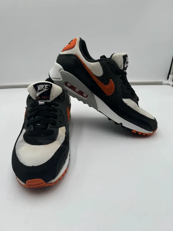 Nike Air Max 90 Sneakers Size 7.5 Black Orange White DM0029-101 - Image 3
