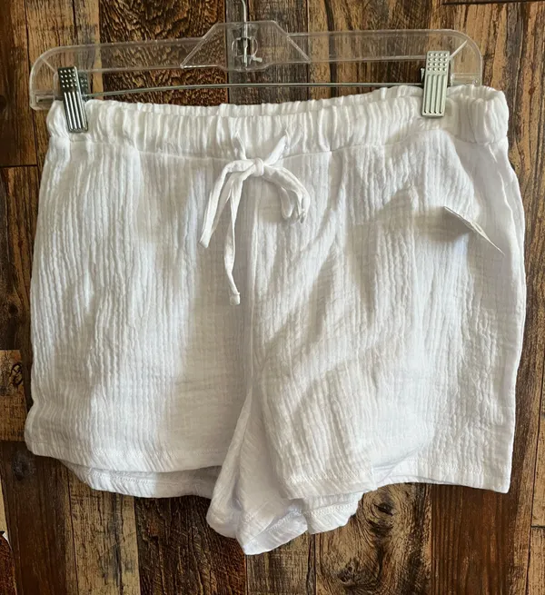 women white shoes with drawstring and elastic waist size xs - Image 3