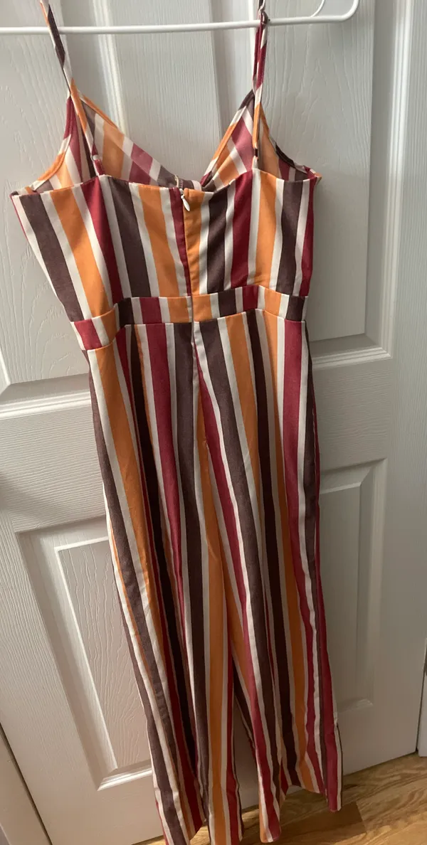 Striped Tie-Front Jumpsuit - Image 3
