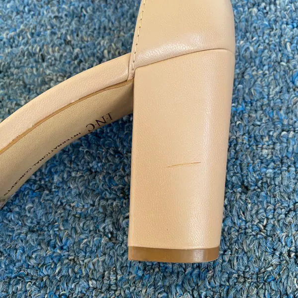 INC International Concepts women 7 tan open toe strap 3.5” heel w/ankle Buckle - Image 9