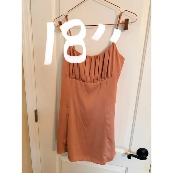 Lulus Mini Dress Womens Medium‎ Peach Heart of My Heart Ruched Bust Party - Image 11