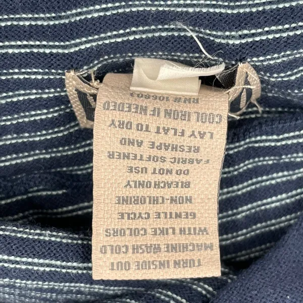 Duluth Trading S'no Sweat Hooded Sweater Navy Blue White Stripes Hoodie Size M - Image 8