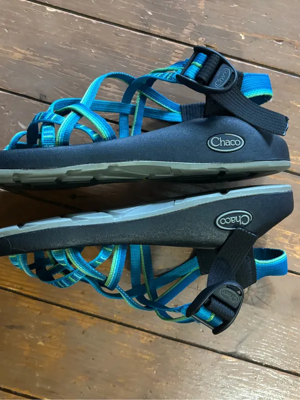 Chaco ZX/2 Classic sandals featuring blue and green patterned straps - Image 3
