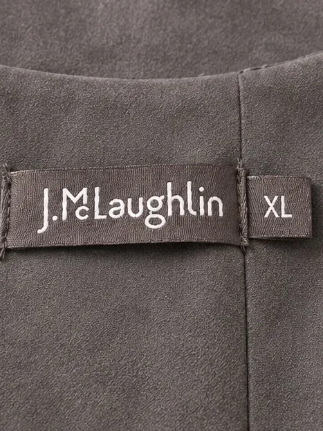J. McLaughlin Charcoal Gray High Neck Sleeveless Faux Suede Sheath Shift Dress - Image 6