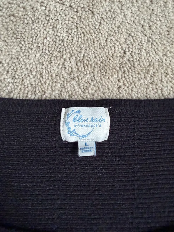 Blue Rain by Francesca’s Black Knit Sweater – Size L - Image 3