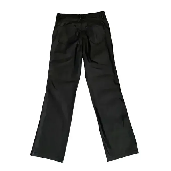 ZARA Faux Leather Pants Black High Waisted Straight Leg SZ 8 #1120 - Image 5