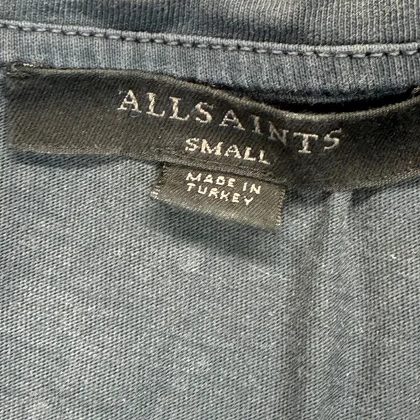 AllSaints Emlyn‎ Stud Tee V-Neck T-Shirt Studded Top Gray Small - Image 5