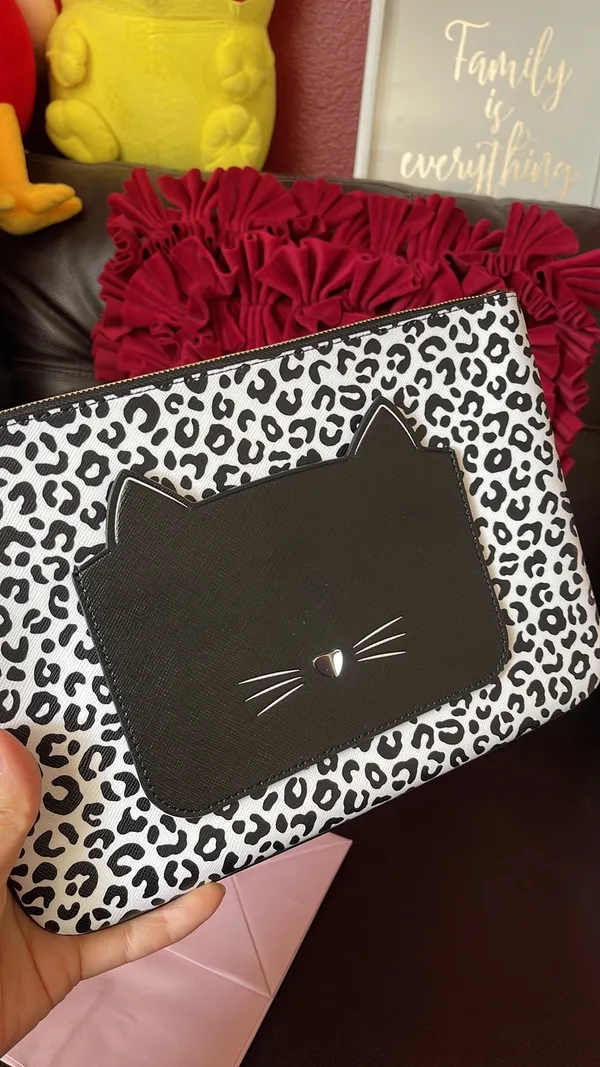 Meow Cat Large Zip Pouch New NWT - Image 6