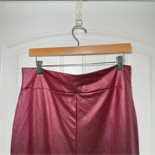 Simlu 2XL Burgundy Faux Leather‎ Pencil Skirt Mob Wife Office Siren Biker Core - Image 5