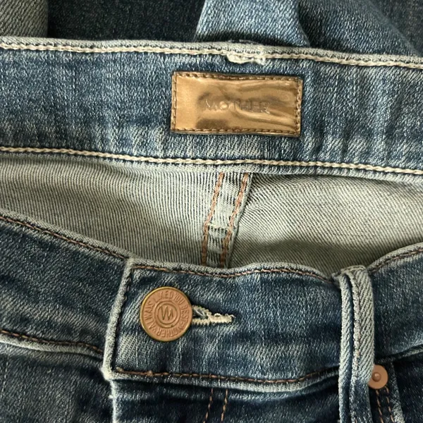 Mother The Weekender Fray Flare Raw Hem Jeans Walking On Coals Size 30 - Image 6
