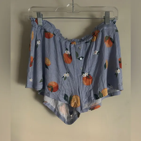 HONEYDEW Women’s Long Sleeve Pajama Set Orange Print Size M - Image 2