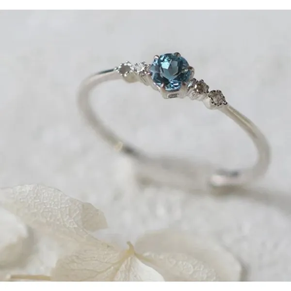 Boutique NEW Dainty Women's Topaz Diamond Simulant‎ S925 Ring Size 6 - Image 10