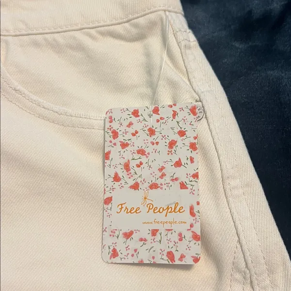 Free People White Denim Button Up Skirt Size 28 - Image 3