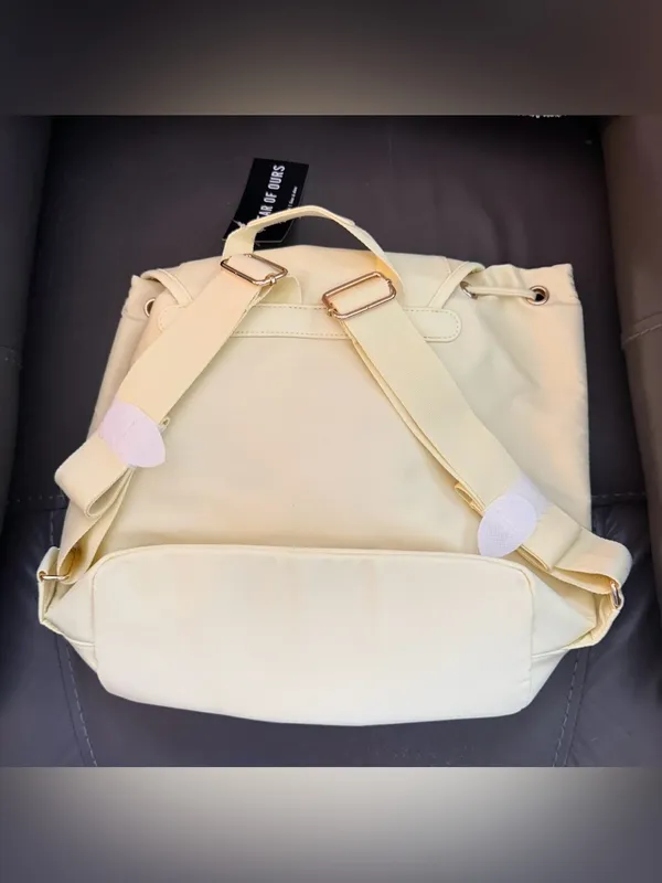NWT Year of Ours Soft Pale Yellow Drawstring Backpack - Image 9