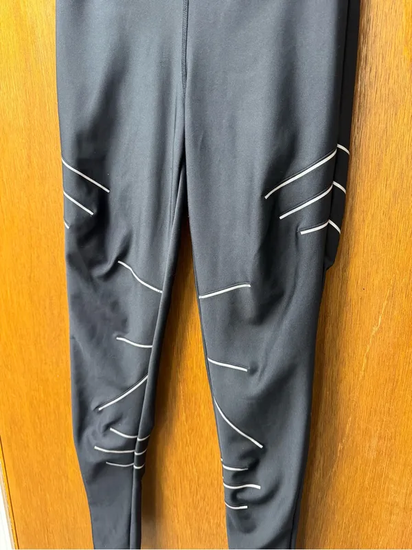 ALO Yoga High-Waisted Sequence Glow in the Dark Leggings Black Large Workout Gym - Image 9