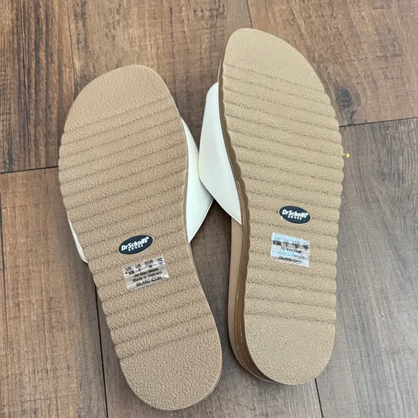 Dr. Scholl's Cream Slide Sandals with Gold Hardware - Image 7