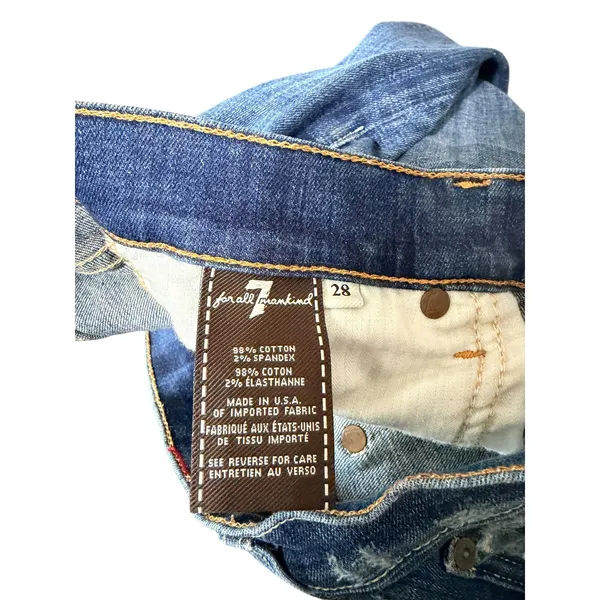 Y2K Aesthetic 7 For All Mankind Bootcut Jeans Blue Denim Size 28 - Image 4